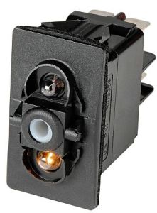 Wippenschalter schwarz inkl roter Kontrolleuchte OFF - ON für 12V DC max  20A